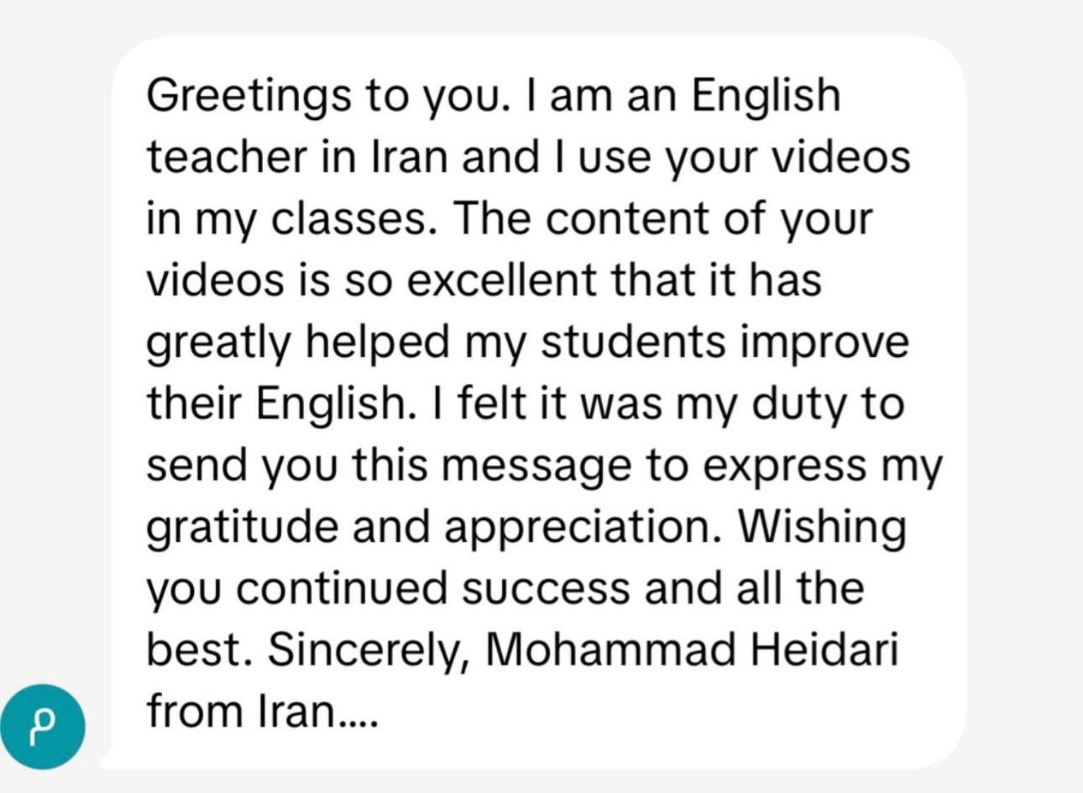 Teacher appreciation